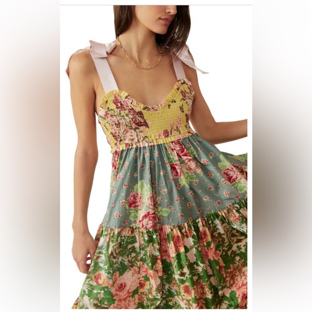 Free people Floral cotton maxi dress